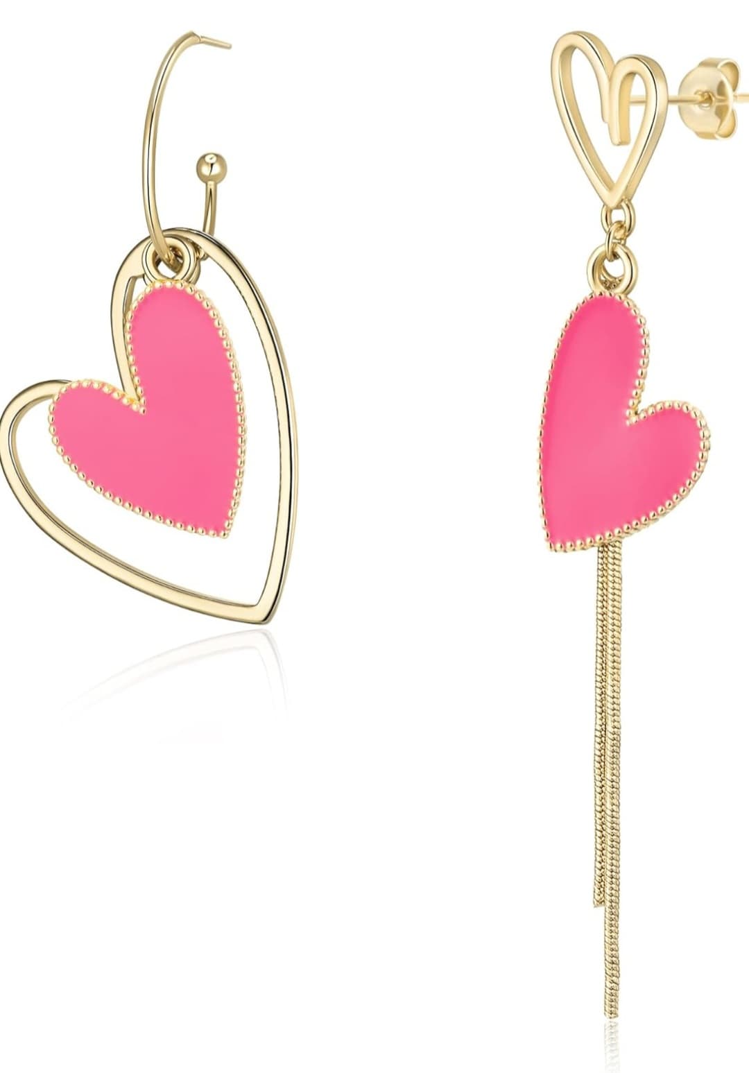 Asymmetrische Ohrringe Herz Tropfen mismatched earrings
