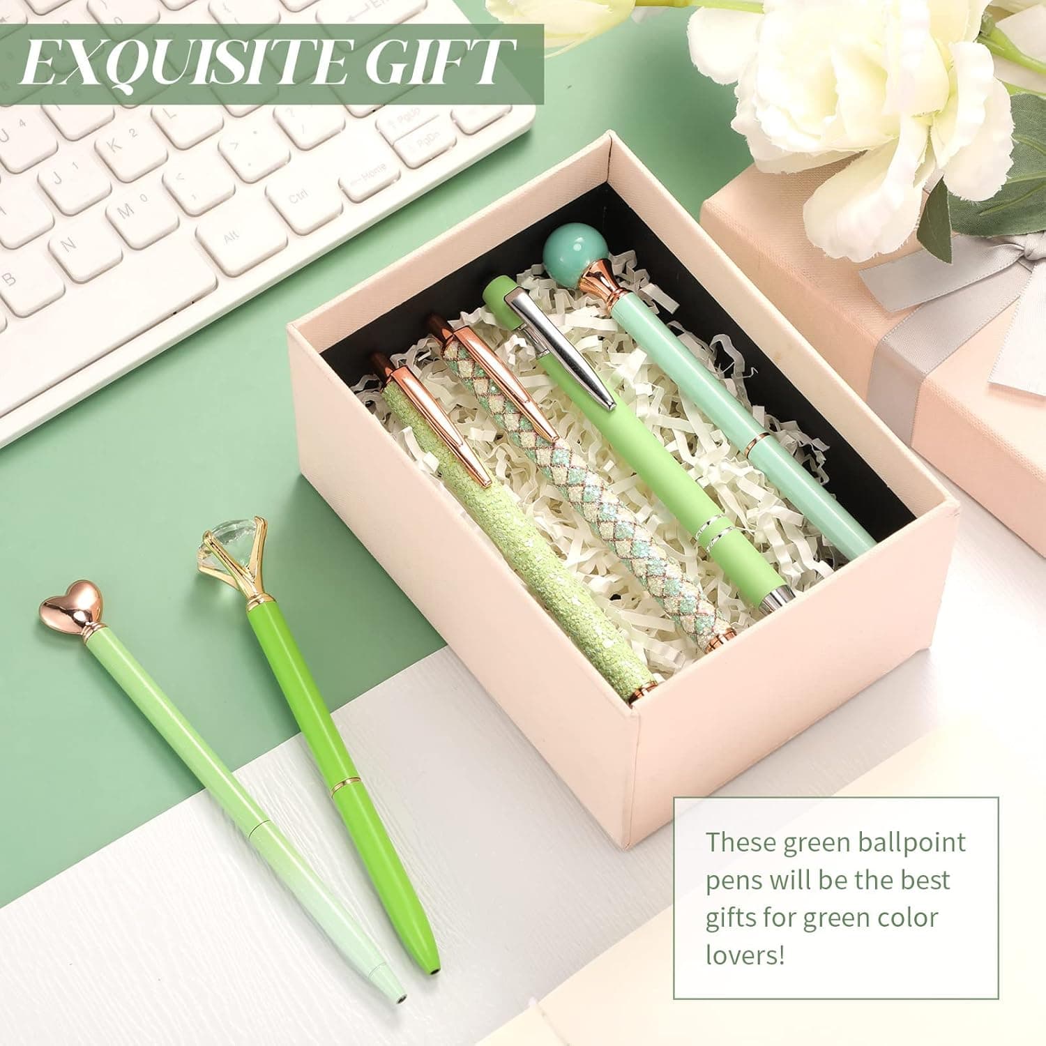 Kugelschreiber-Set, Metall, Kristall, Diamant-Stift, für Tagebuch, Glitzerstifte, hübsch, niedliche Stifte, schwarze Tinte, ausgefallene Stifte, Geschenke für Frauen, Mädchen, Lehrer, Büro, Hochzeit,