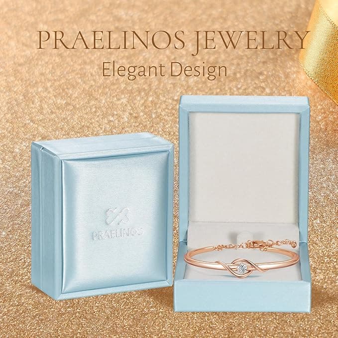 Praelinos Wächter der Liebe Armband Weiß Gold Plattiert Schmuck für Frauen Armband 5A Cubic Zirkonia Weihnachten Valentinstag Jubiläum Geburtstag Geschenke für Frauen Mama Mädchen Freundin ihr