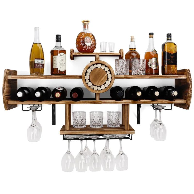 Weinregal aus Holz für Hausbar, Wandbar mit Korkhalter, Flugzeug-förmig
Holzregal für Weingläser und Whiskygläser zur Wandmontage im Vintage-Stil. Perfekt für Weihnachtsfeiern, Silvesterpartys oder Geburtstage – ein echter Hingucker in jedem Raum.
