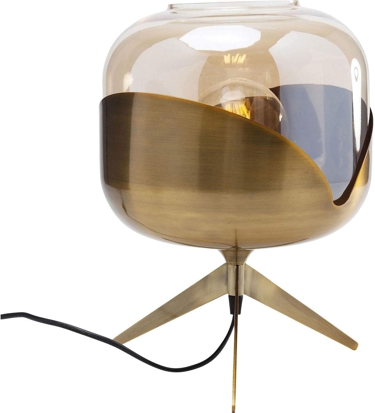 Kare Design Tischlampe Golden Goblet Ball Gold, Tischleuchte, Stahl Fassung, Glas Schirm, Dekoleuchte, Nachttischlampe, Schreibtischlampe, kein Leuchtmittel inklusive, 35x27x27cm (H/B/T)